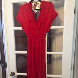 Free People Red Maxi Dress NWOT
